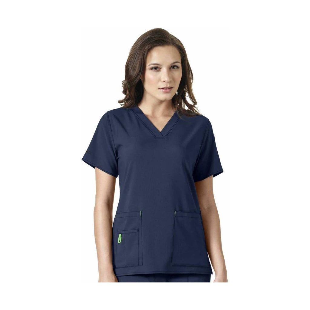 Carhartt Women's V-Neck Tech Scrub Top - Navy - Lenny's Shoe & Apparel