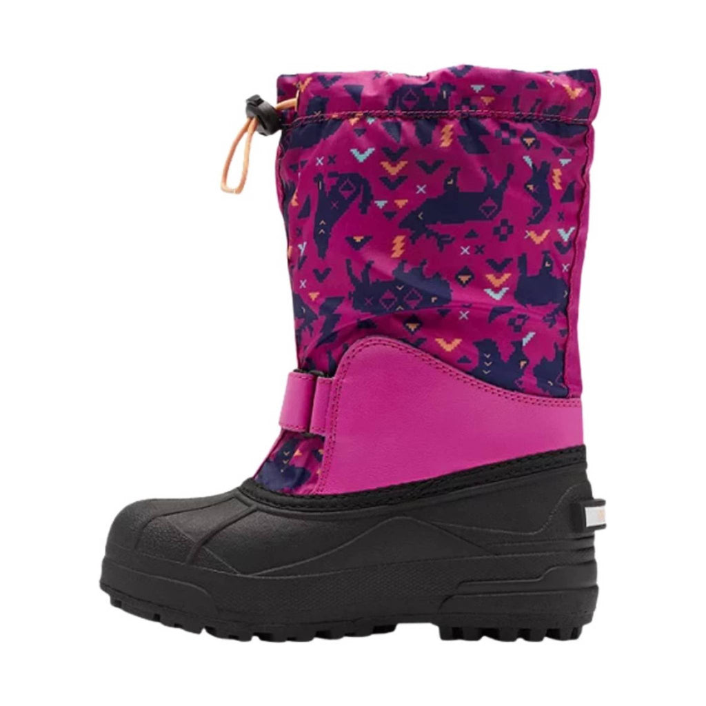 Columbia Kids' Powderbug Forty Print Winter Boots - Wild Fuchsia/Bright Nectar - Lenny's Shoe & Apparel