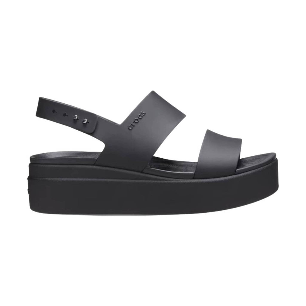 Crocs Women's Brooklyn Low Wedge Sandal - Black - Lenny's Shoe & Apparel