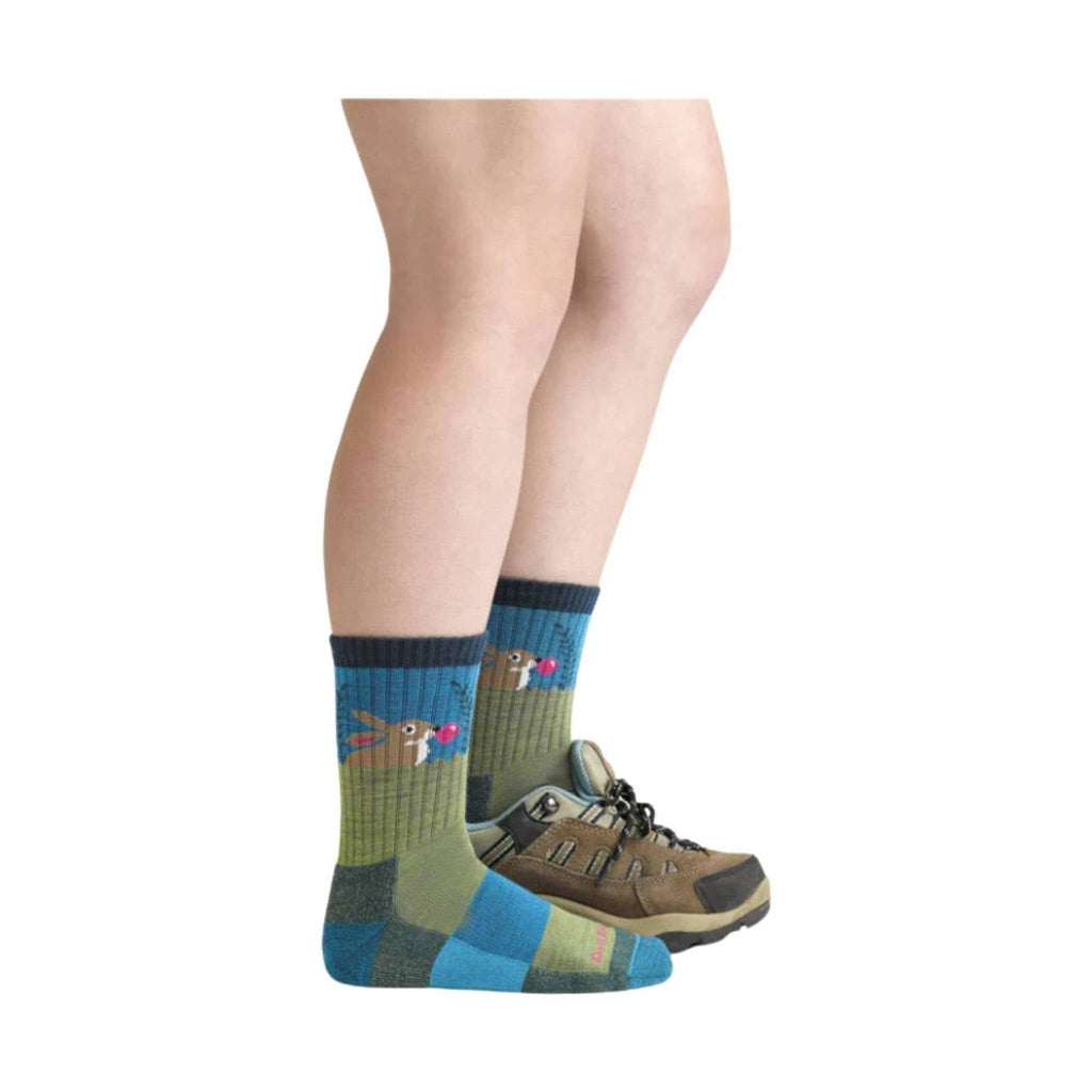 Darn Tough Vermont Kids' Bubble Bunny Jr. Micro Crew Lightweight Sock - Willow - Lenny's Shoe & Apparel