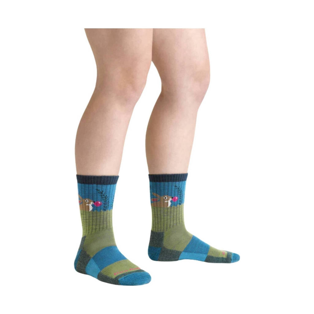 Darn Tough Vermont Kids' Bubble Bunny Jr. Micro Crew Lightweight Sock - Willow - Lenny's Shoe & Apparel