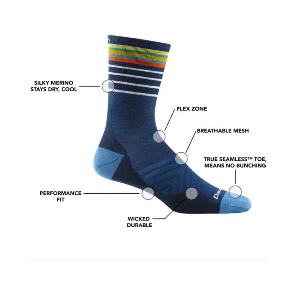 Darn Tough Vermont Men's Stride Micro Crew Ultra Lightweight Running Sock - Eclipse - Lenny's Shoe & Apparel