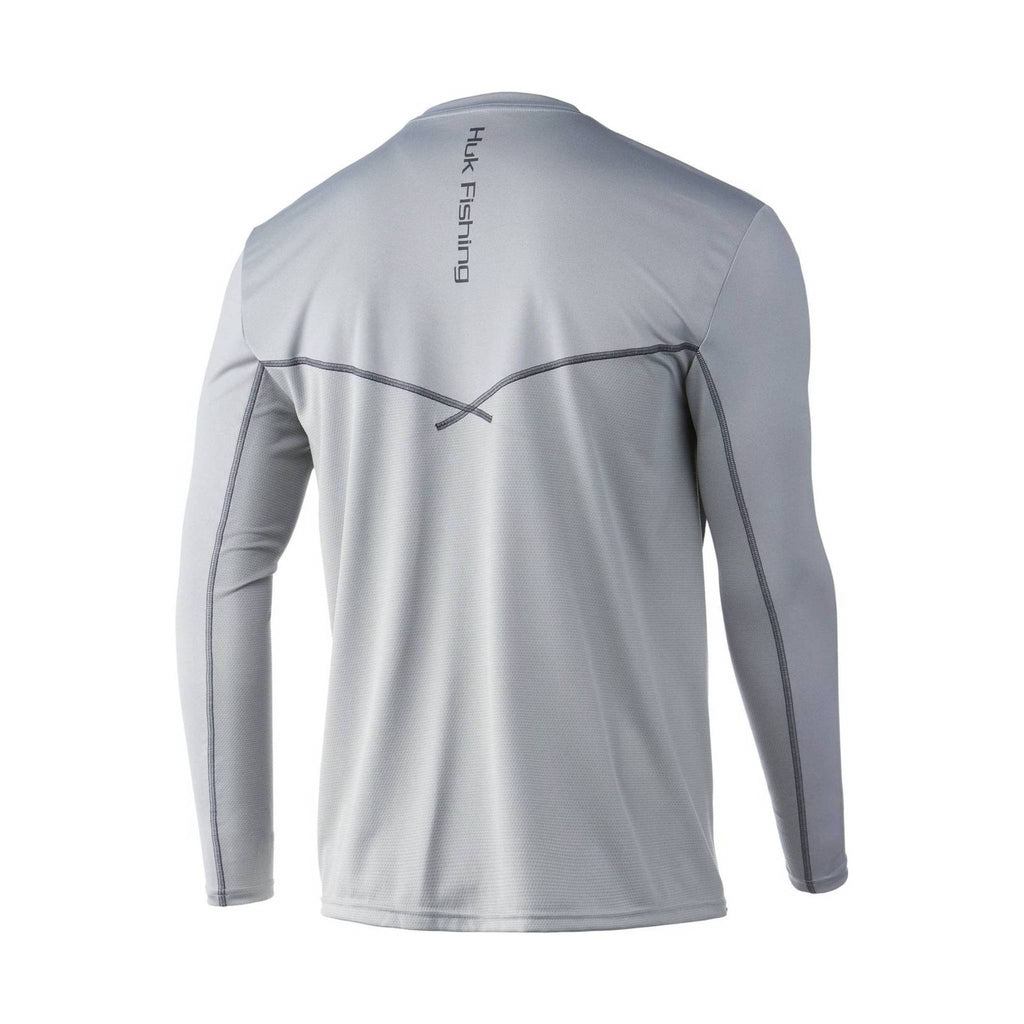 Huk Men's Icon X Long Sleeve Shirt - Overcast Grey - Lenny's Shoe & Apparel