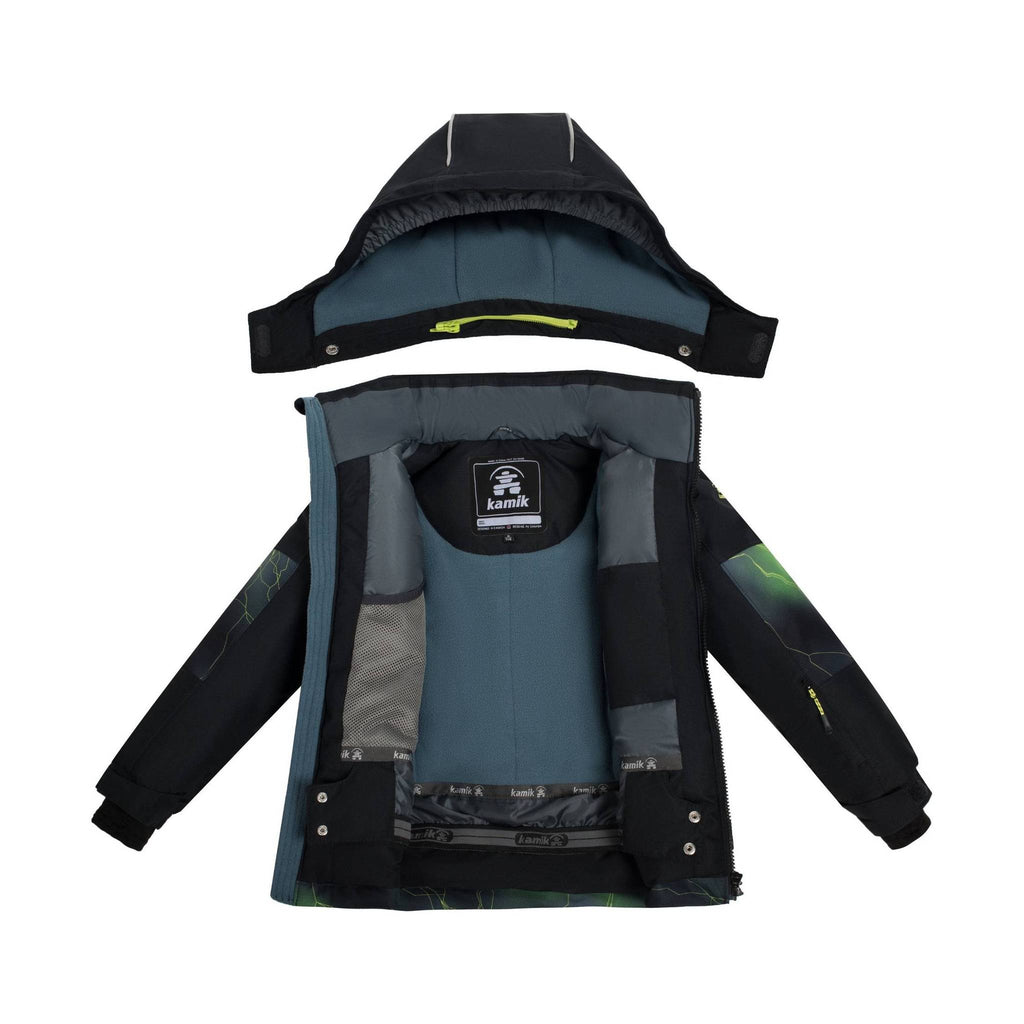 Kamik Kids' Devin Jacket - Black/Green - Lenny's Shoe & Apparel