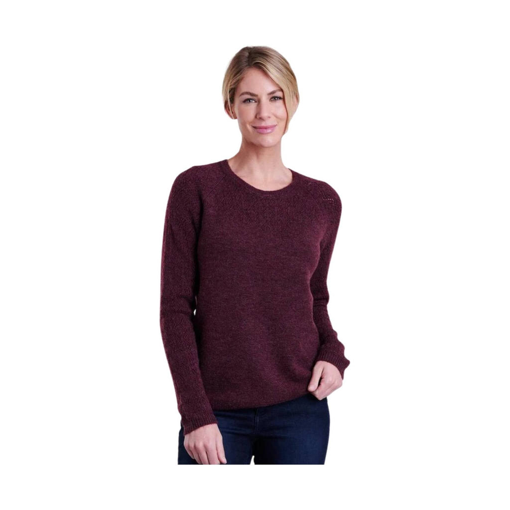 Kuhl Women's Sonata Pointelle Sweater - Zinfandel - Lenny's Shoe & Apparel