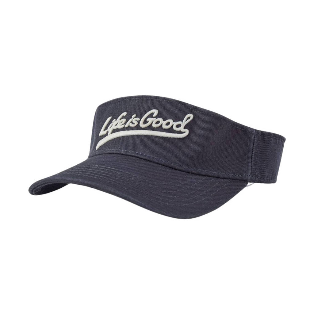 Life Is Good Ballyard Script Visor - Jet Black - Lenny's Shoe & Apparel