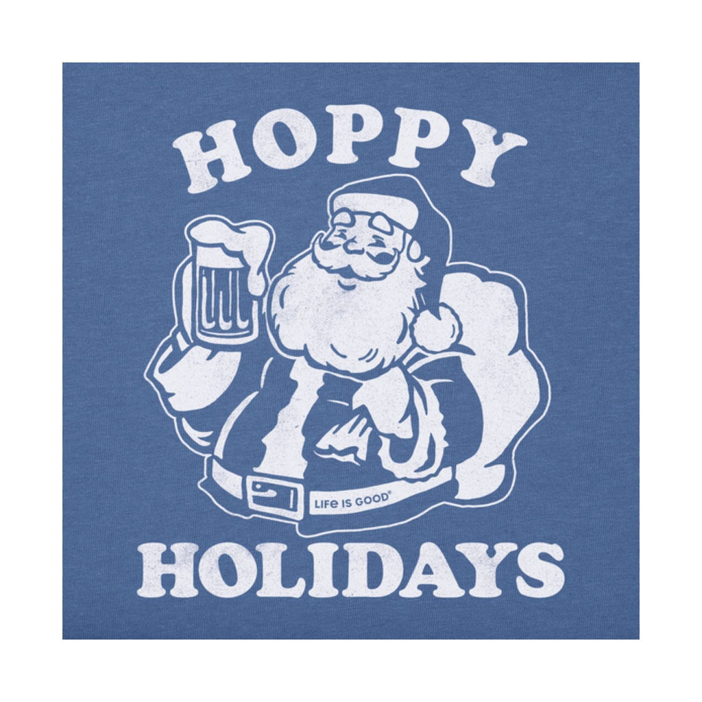 Life Is Good Hoppy Holidays Long Sleeve Crusher Tee - Vintage Blue - Lenny's Shoe & Apparel