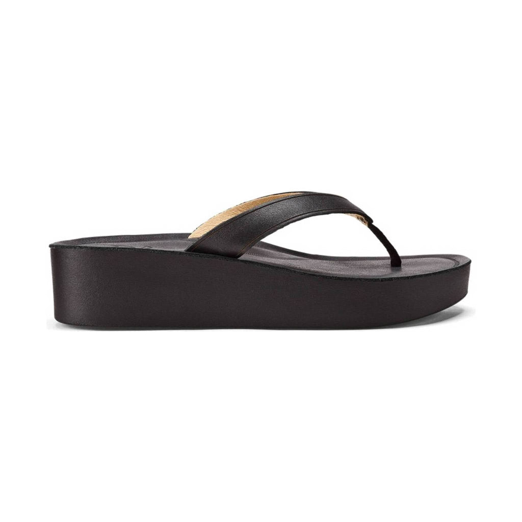 Olukai Women's Malae Wedge Flip Flop - Black - Lenny's Shoe & Apparel