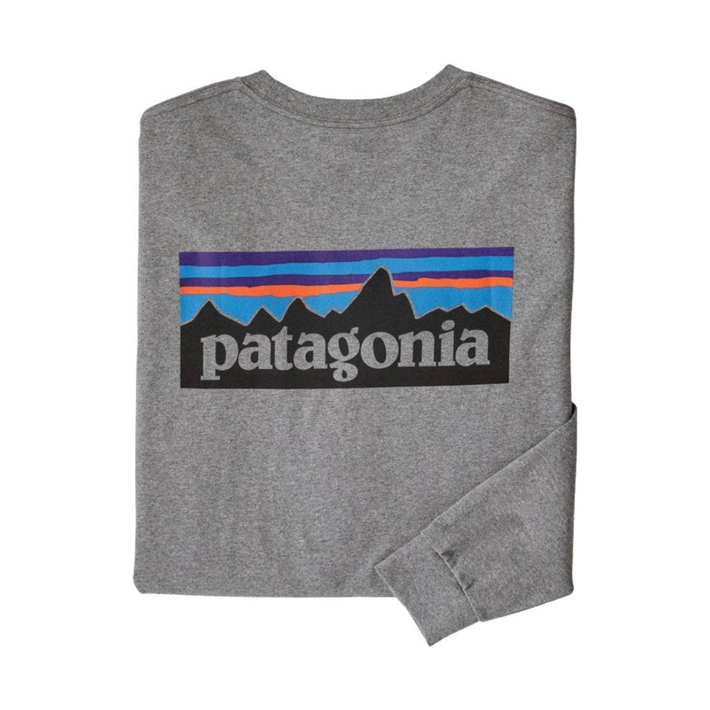 Patagonia Men's Long Sleeve P-6 Logo Responsibili Tee - Gravel Heather - Lenny's Shoe & Apparel