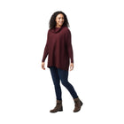 Smartwool Women's Edgewood Poncho Sweater - Black Cherry Heather - Lenny's Shoe & Apparel