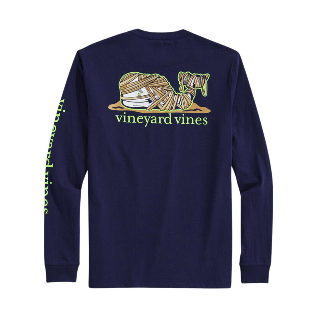 Vineyard Vines Men's Glow In The Dark Mummy Whale Long Sleeve Pocket Tee - Nautical Navy - Lenny's Shoe & Apparel