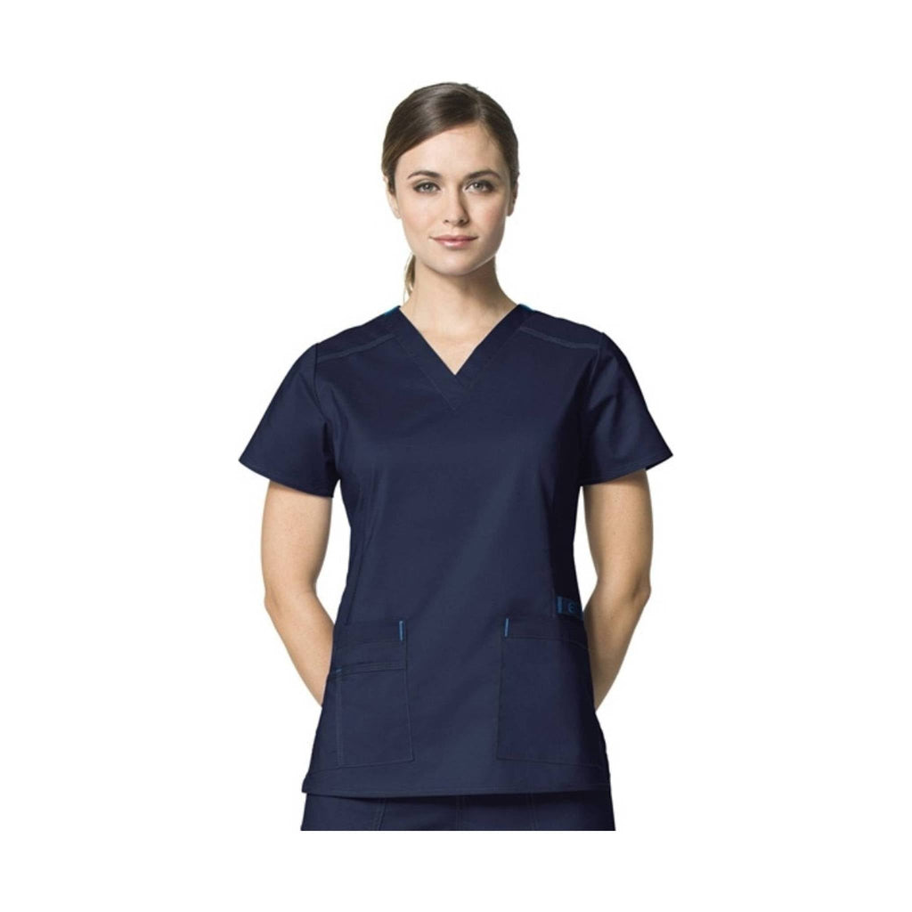 WonderWink Women's Flex Verity V-Neck Scrub Top - Navy - Lenny's Shoe & Apparel